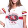 imageUltra Game Womens NFL Official Soft Mesh Varsity Stripe TShirtWhite