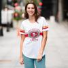 imageUltra Game Womens NFL Official Soft Mesh Varsity Stripe TShirtWhite