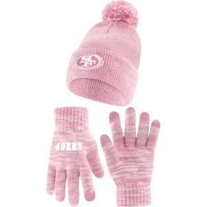 imageUltra Game Adults NFL Official Super Soft Winter Beanie Knit Hat with Warm Touch Screen GlovesPnk