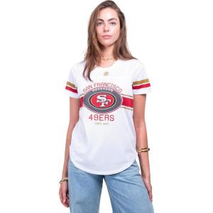 imageUltra Game Womens NFL Official Soft Mesh Varsity Stripe TShirtWhite