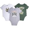 imageUltra Game Youth NBA Official Baby Super Soft Cotton 3 Pack Creeper BodysuitAssorted