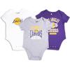 imageUltra Game Youth NBA Official Baby Super Soft Cotton 3 Pack Creeper BodysuitAssorted