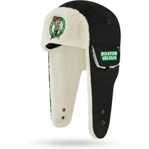 imageUltra Game Adult NBA Official Trapper Winter Hat with Super Soft Warm Sherpa Lined Ear FlapsBlack