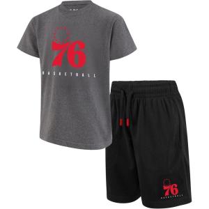 imageUltra Game boys Nba Official Super Soft Game Time Tshirt amp Shorts SetHeather Charcoal