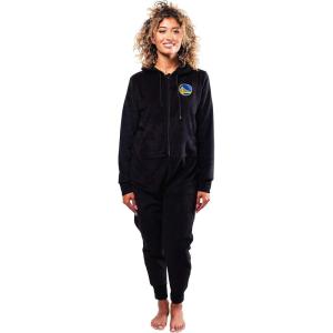 imageUltra Game Womens NBA Official Sleepwear Super Soft Fleece Onesie Pajama Hooded JumpsuitGolden State Warriors