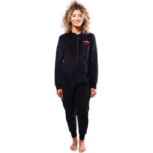 imageUltra Game Womens NBA Official Sleepwear Super Soft Fleece Onesie Pajama Hooded JumpsuitMiami Heat