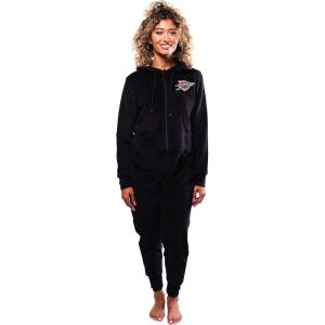 imageUltra Game Womens NBA Official Sleepwear Super Soft Fleece Onesie Pajama Hooded JumpsuitOklahoma City Thunder